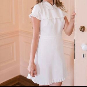Gal Meets Glam Emma Ruffle dress‎ women's size 12 white cottagecore bridal wed